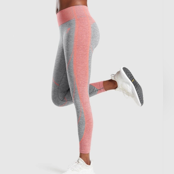 Gymshark Pants - SOLD Gymshark Size Large Hyper Amplify Seamless Leggings Charcoal Marl Grey